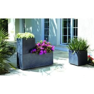 EDA Bac jardini?re Volcania 100x40x40cm - Contenance 97,6L - Anthracite