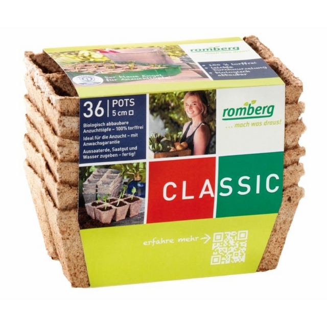 Godets biodÃ©gradable : carrÃ© 5x5cm, 36 godets