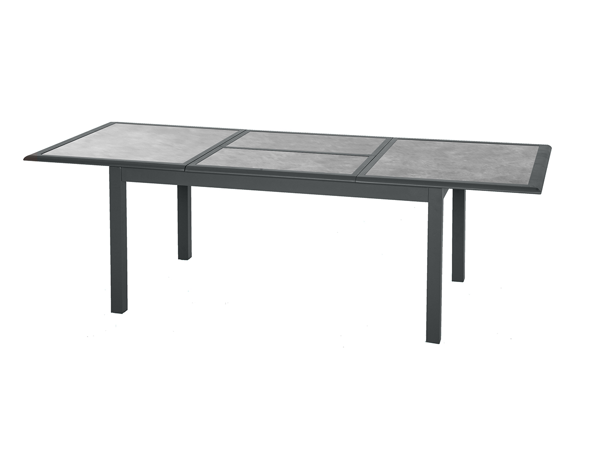 Table extensible rectangulaire Azua verre 6/10 places effet pierre - Hespéride