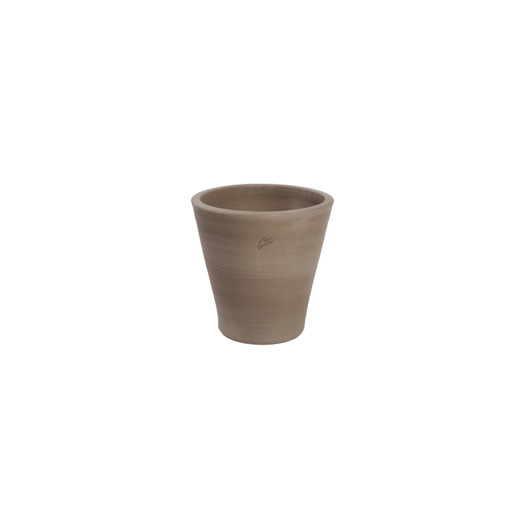 Pot Cuvier contemporain  en terre grise H 32 x Ø 31 cm