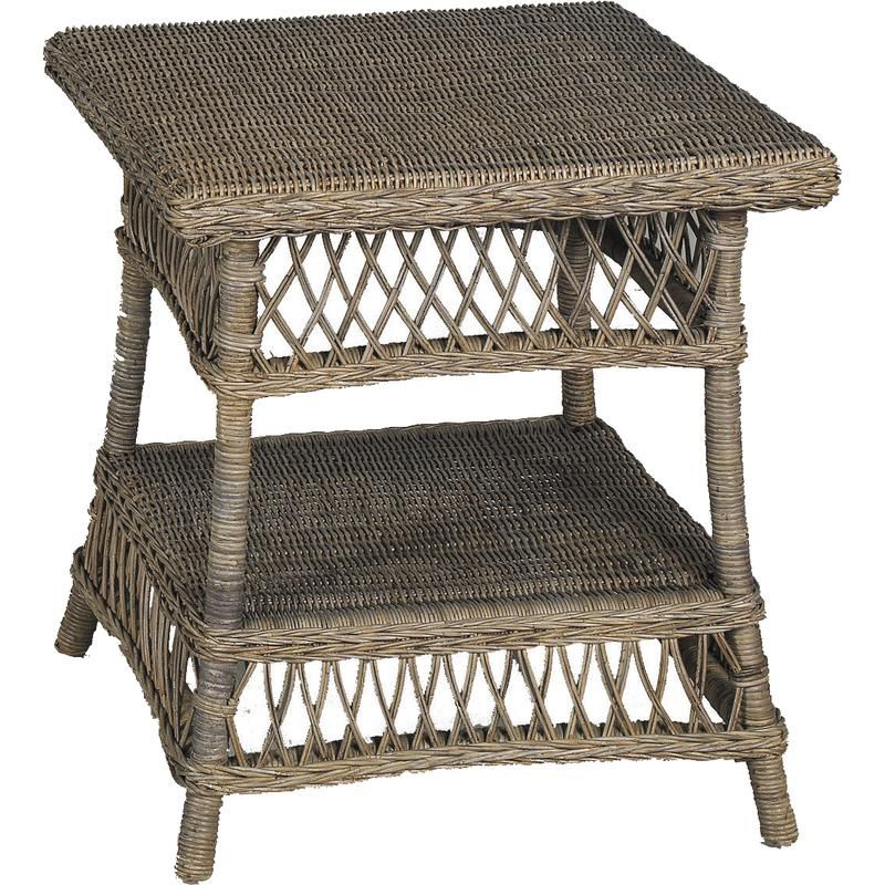 Table d'appoint Polo en rotin gris