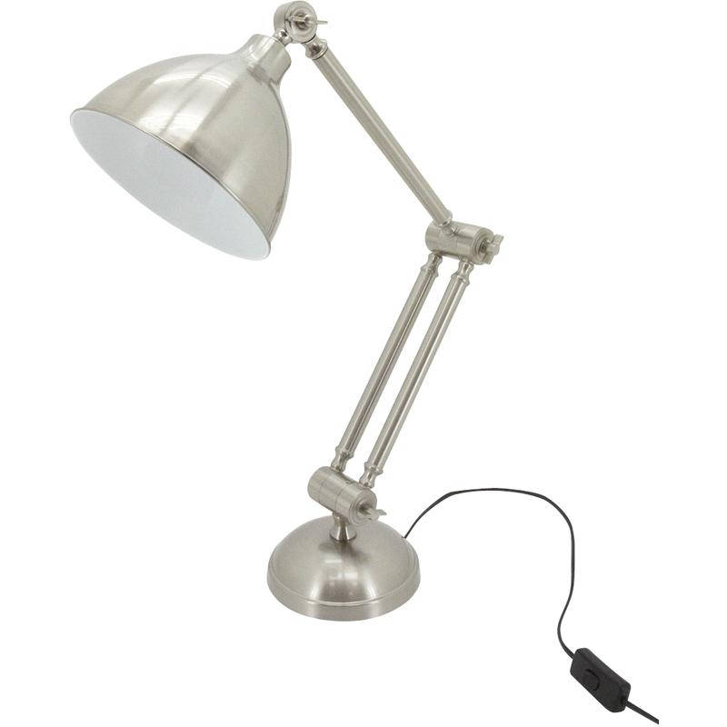 Lampe de bureau en acier brossé Loft