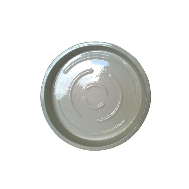 Soucoupe ronde en terre cuite émaillée blanche D.40