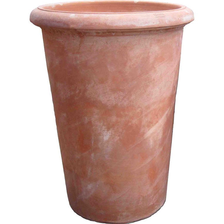 Pot lisse haut en terre cuite naturelle H 50 x Ø 35 cm