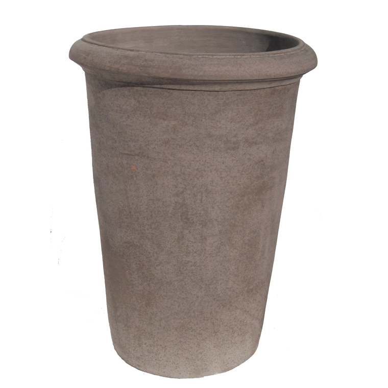 Pot lisse haut gris en terre cuite naturelle H 50 cm x Ø 35 cm
