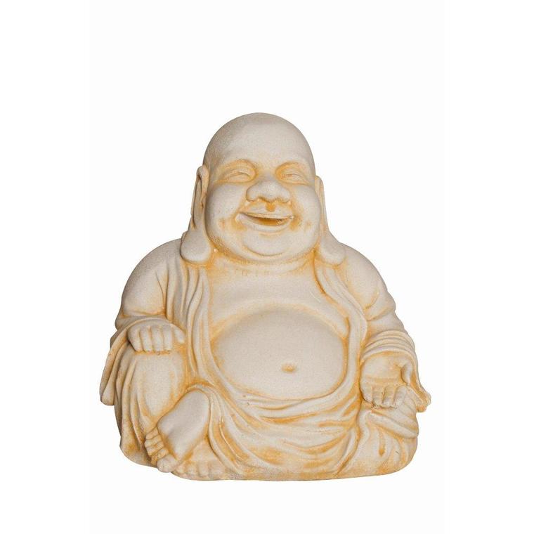Bouddha Chinois Grand modèle en béton coulé Finition vieillie 28 cm