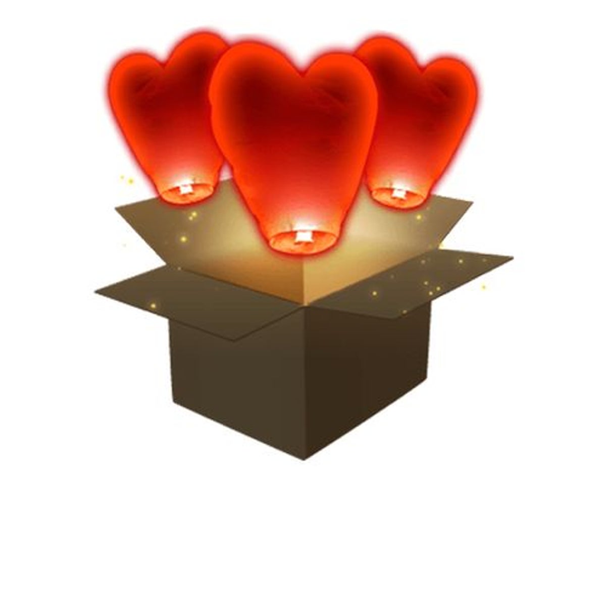 Lanterne Volante Coeur Rouge x3
