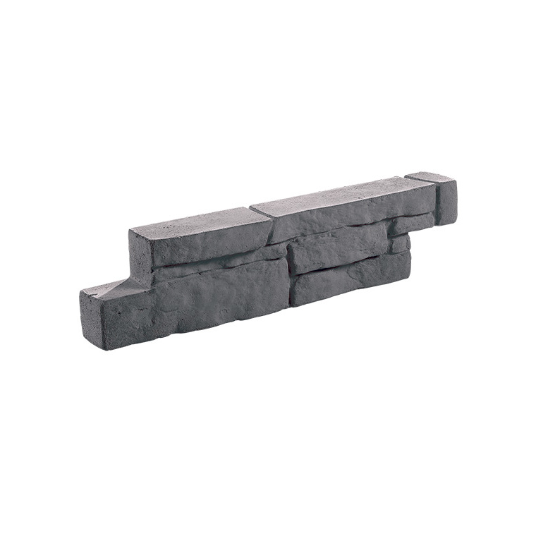 Mini bloc pierre Fine en béton coulé anthracite 47x6x11 cm