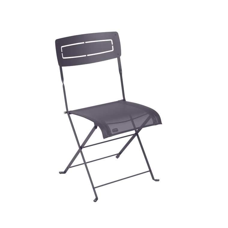 Chaise pliante SLIM acier prune