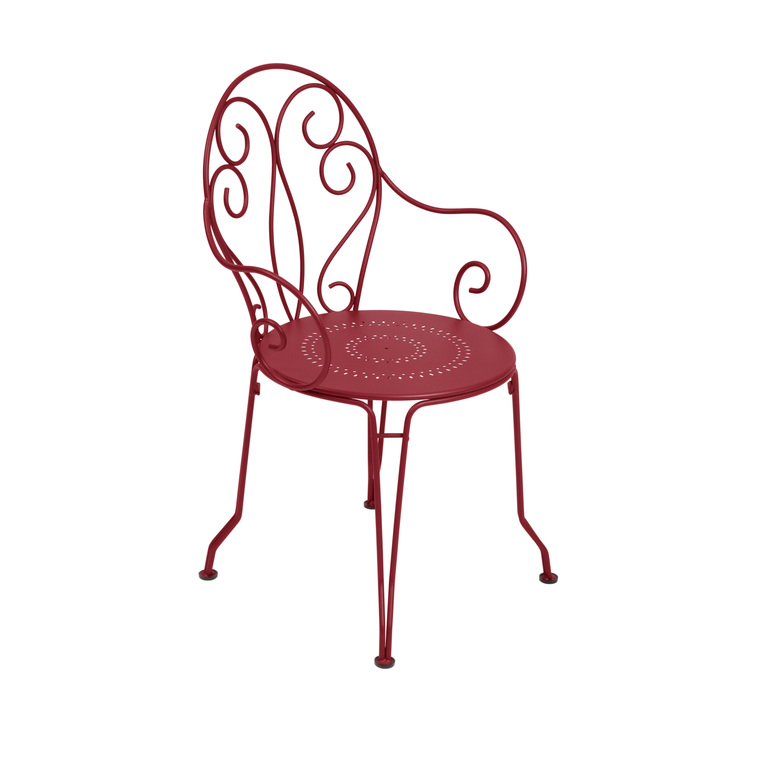 Fauteuil en acier coloris piment Montmartre Fermob - 87 cm