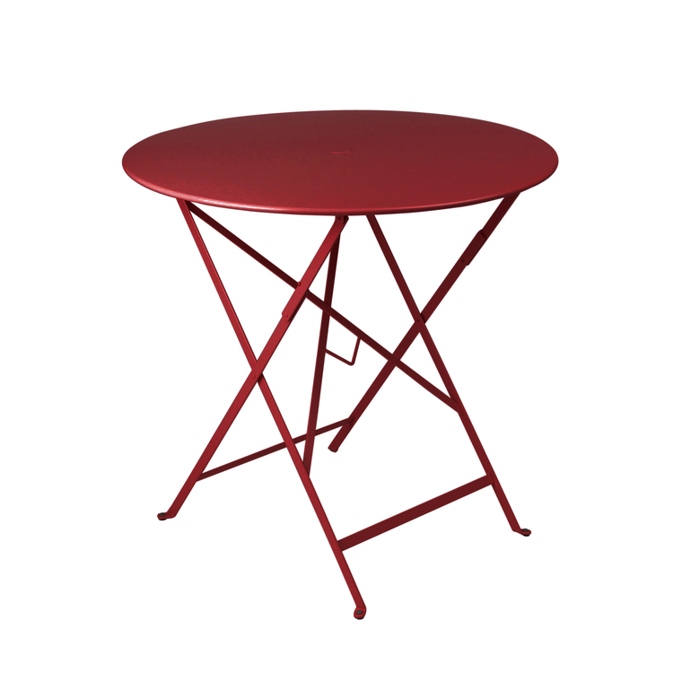 Table ronde pliante en acier coloris piment Bistro Fermob - Ø 77 x 74 cm