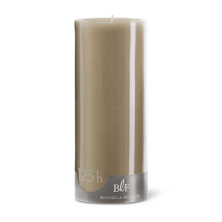Bougie cylindrique 8x20 cm - Taupe