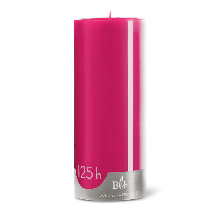 Bougie cylindrique 8x20 cm - Rose Pivoine