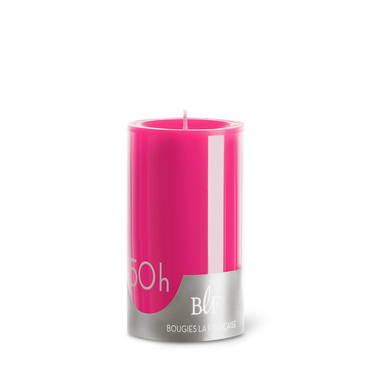 Bougie cylindrique 7x10 cm - Rose pivoine
