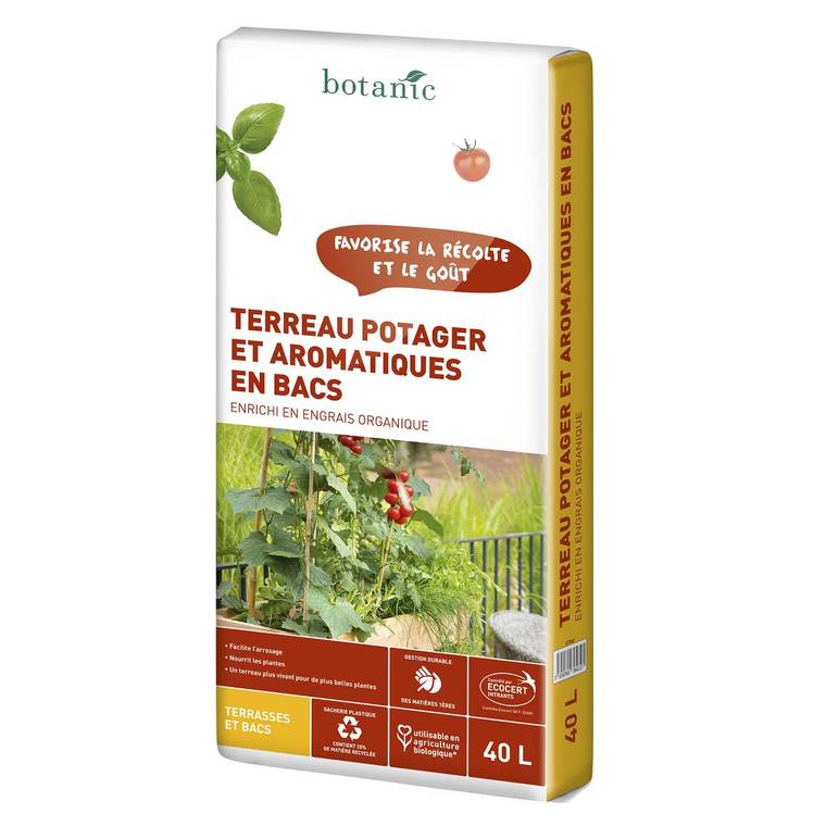 Terreau potager et aromatiques en bacs 40L