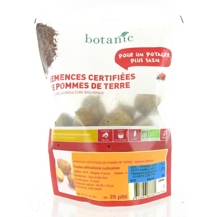 Pommes de terre Passion bio calibre 0001, 25 plants