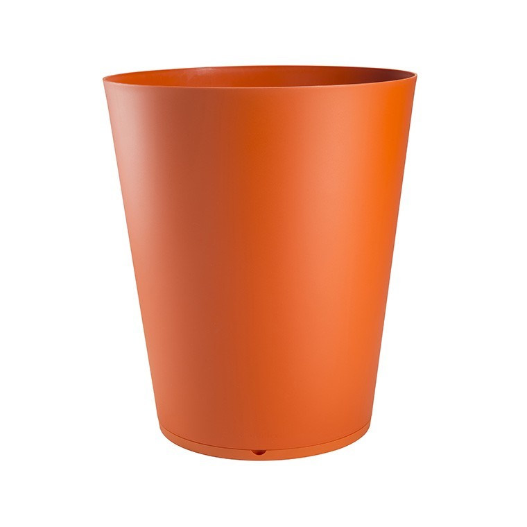 Pot Tokyo modulable avec soucoupe D60 cm x h68,5 cm orange