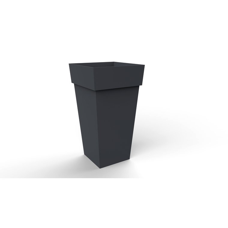 Pot TOSCANE carré haut XXL gris anthracite H.80 cm