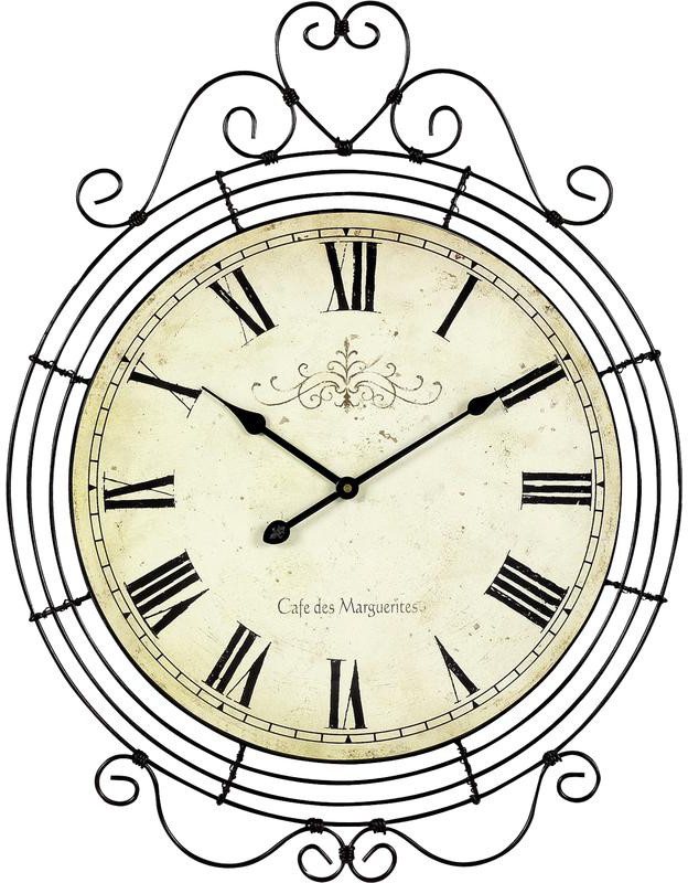 Horloge Café des marguerites en métal
