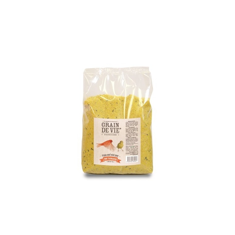 Pâtée élevage aux œufs et au miel pour canaris Grain de Vie - 1kg