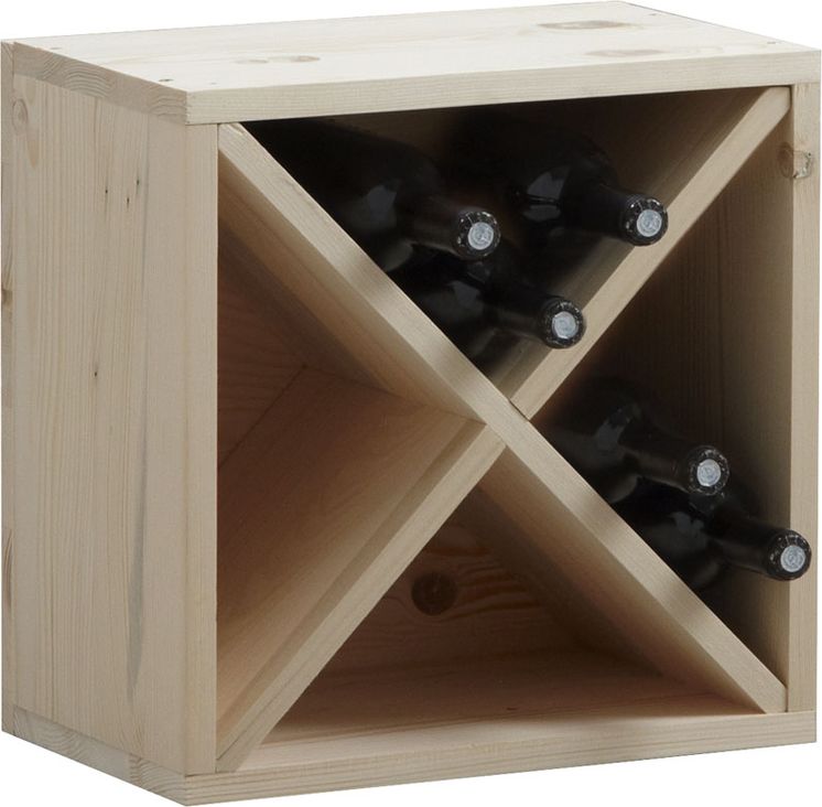 Casier de rangement 16 bouteilles en épicéa 40 x 25 x 40 cm