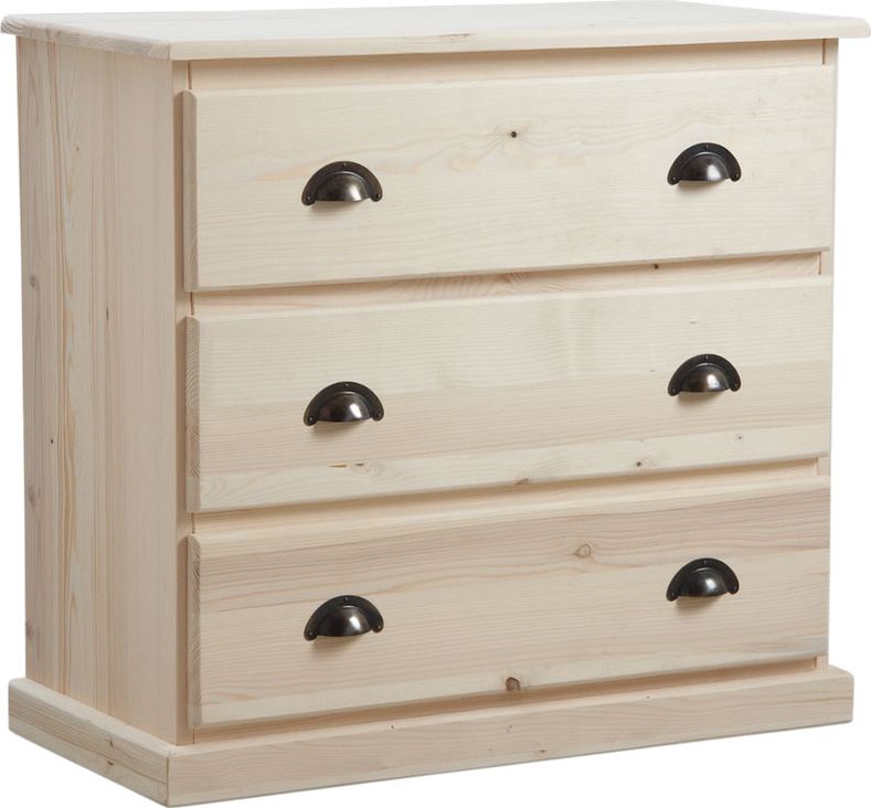 Commode 3 tiroirs en bois brut