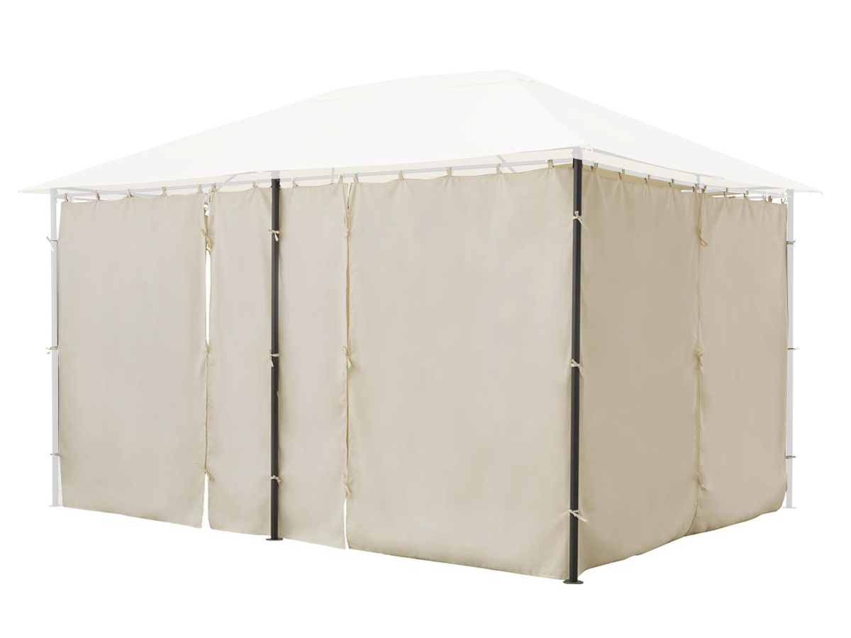 Jeu de 6 rideaux pour la tonnelle Santorini 3 x 4 m Ecru