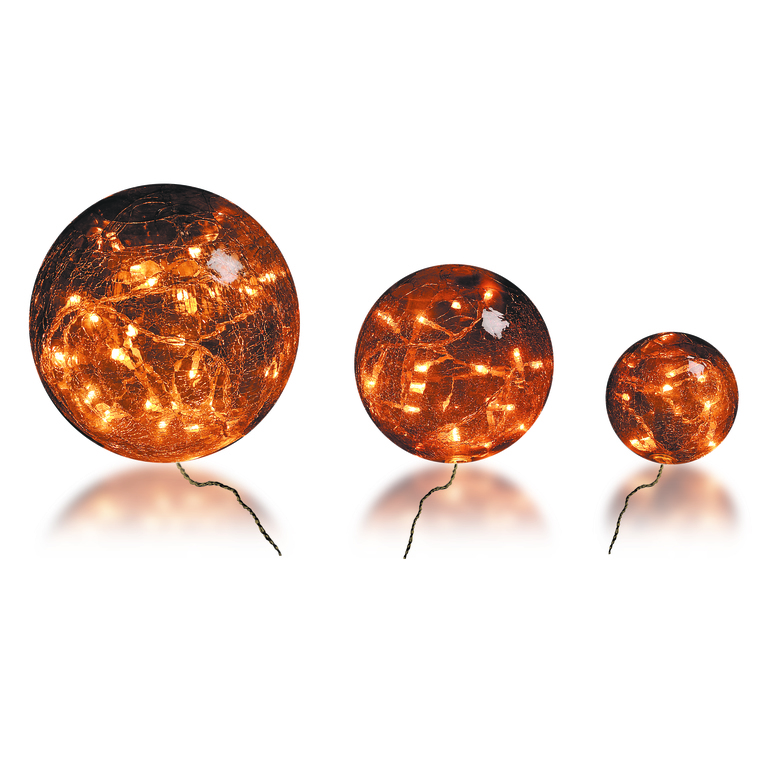3 boules verre brun ambre 3 mètres de long