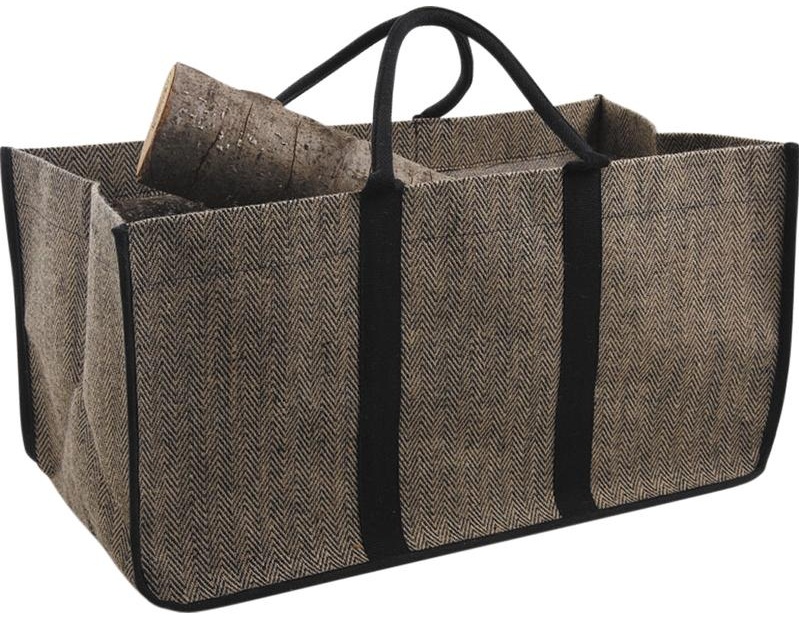 Sac à bûches en toile de jute