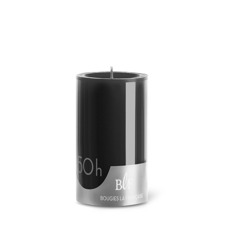 Bougie cylindrique teintée noire 7 cm x 10 cm