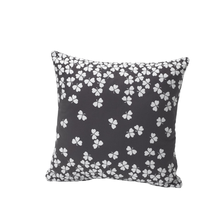 Coussin trèfle gris 44 x 44 cm