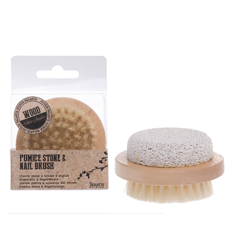 Brosse ongles en bois et pierre ponce