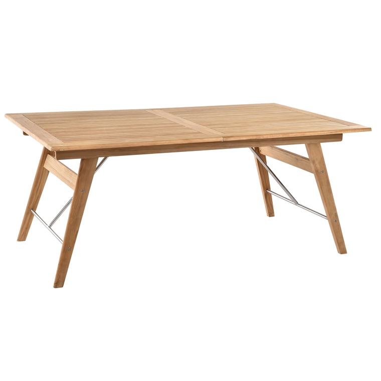 Table en teck rectangulaire à rallonges COSTA 180/240 x 110 x 74 cm