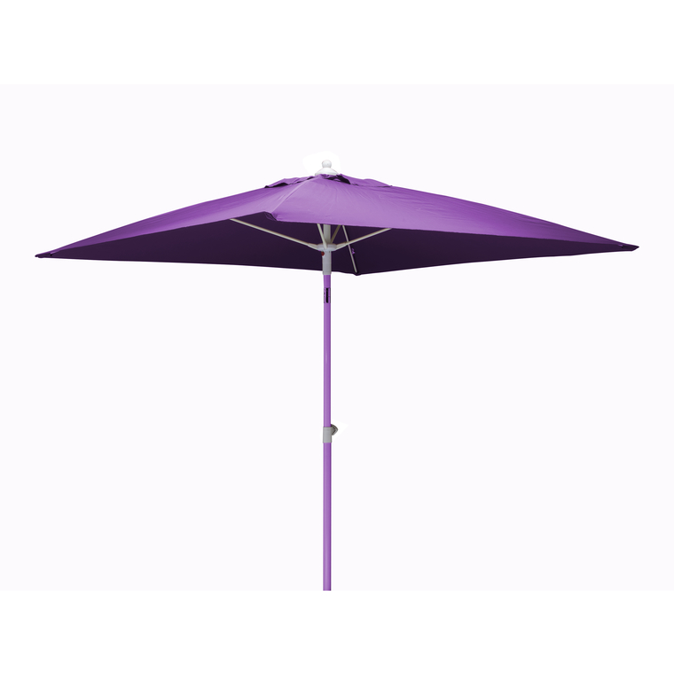 Parasol carré cassis 2 m mât télescopique