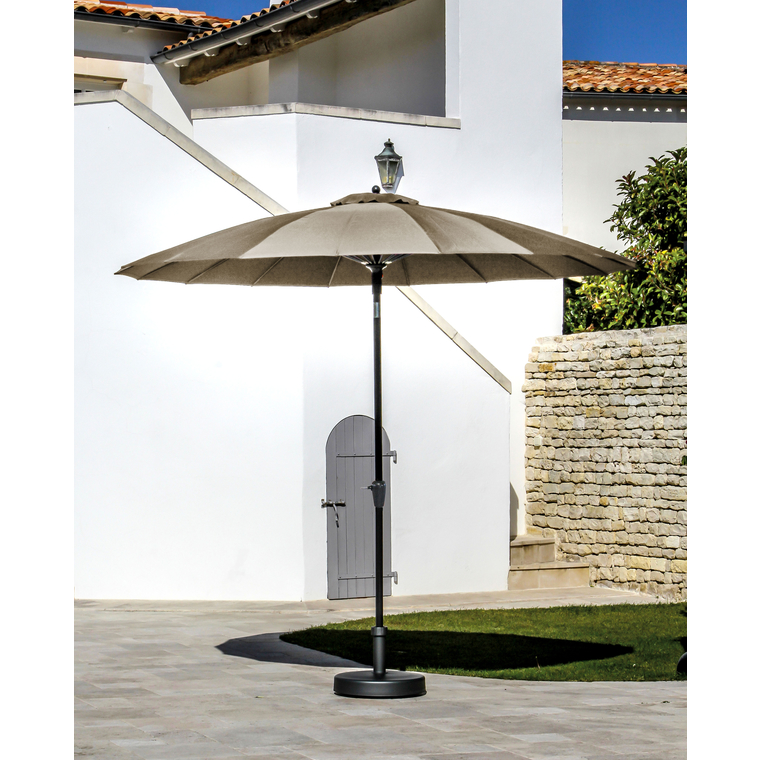 Parasol PAGODE à manivelle Ø3 m taupe