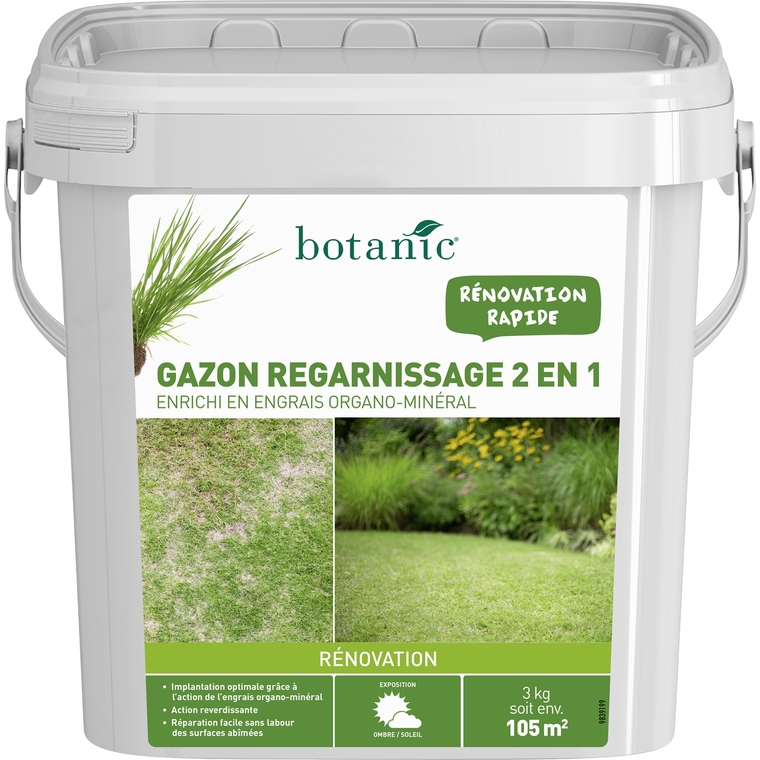 Gazon Rénovation 2 en 1 avec engrais 3 kg