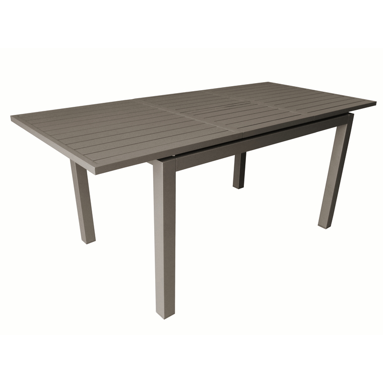 Table aluminium à rallonges TRIESTE café 130/180x80
