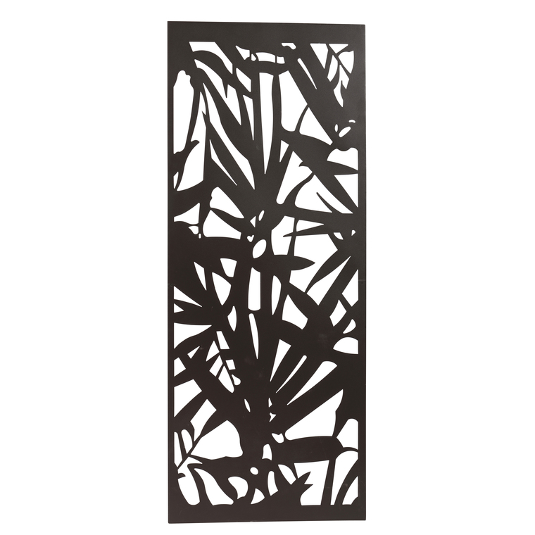 Panneau décoratif en métal panel N° 5, motifs feuilles, 60 x 150 cm