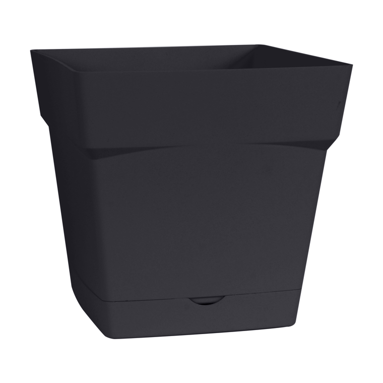 Pot carre Toscane Gris anthracite L24,8 x l24,8 x H24