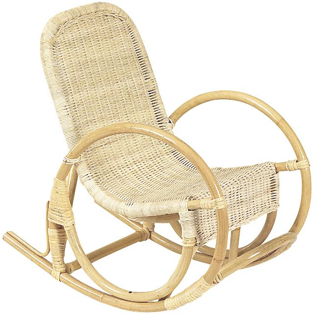 Rocking chair pour enfant en rotin Pablo