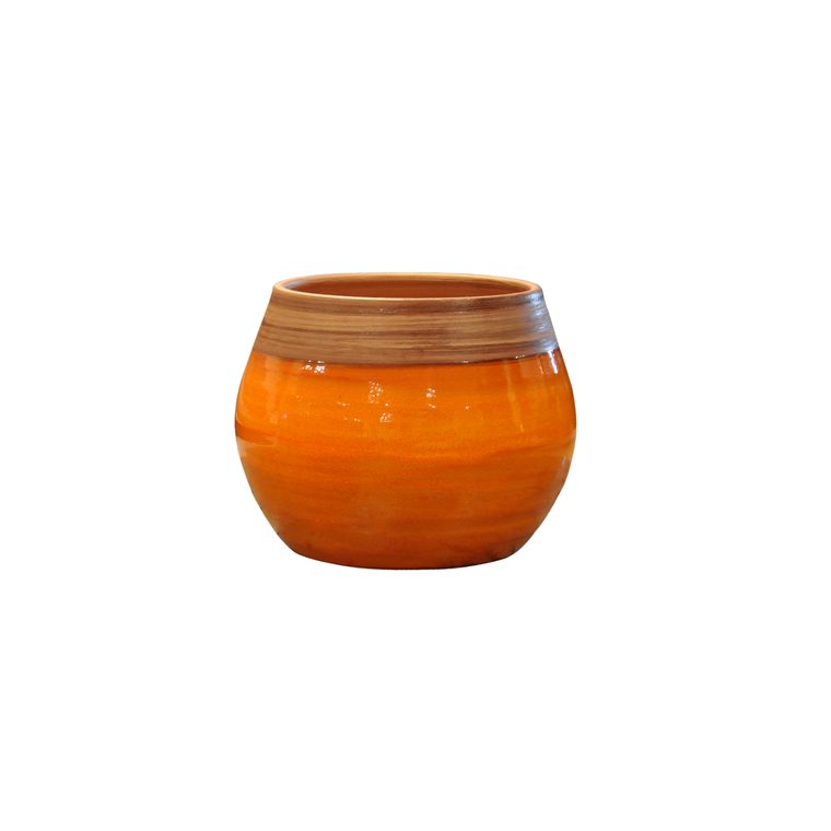 Pot Cancale pain d’épice en terre cuite émaillée H 27 x Ø 25 cm