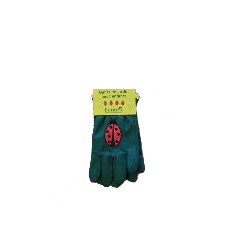 Gants de jardinage pour enfant motif coccinelle vert foncé