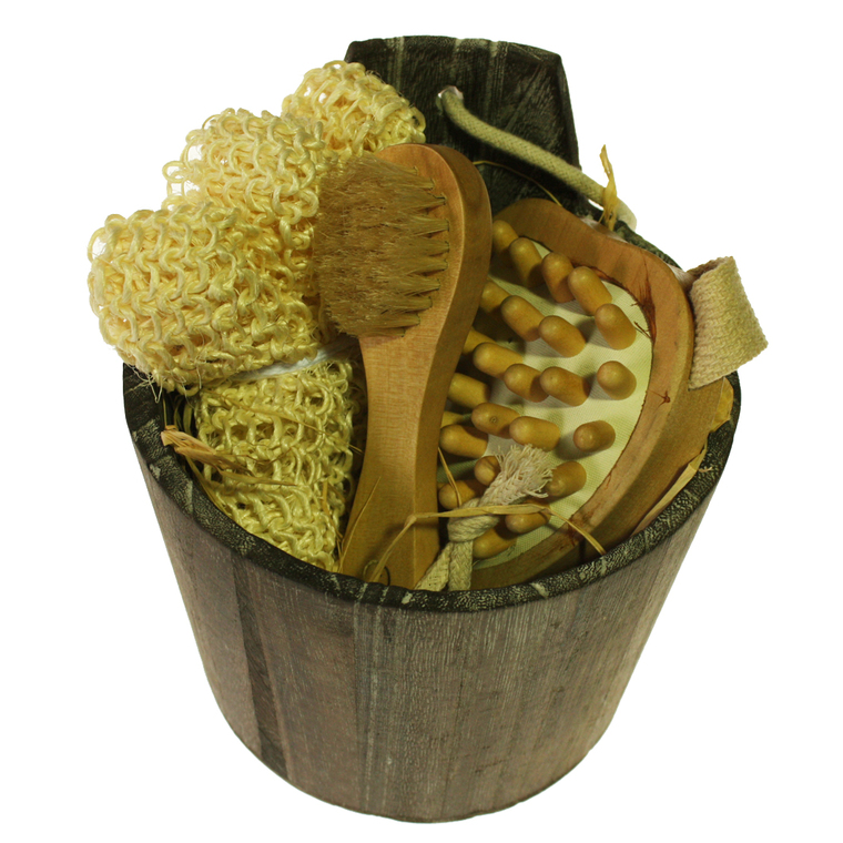 Set massage et seau bois Mahari