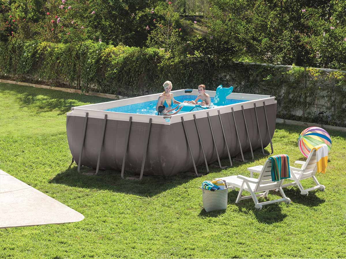 Piscine tubulaire Intex Ultra Silver rectangulaire 4,57 x 2,74 x 1,22 m