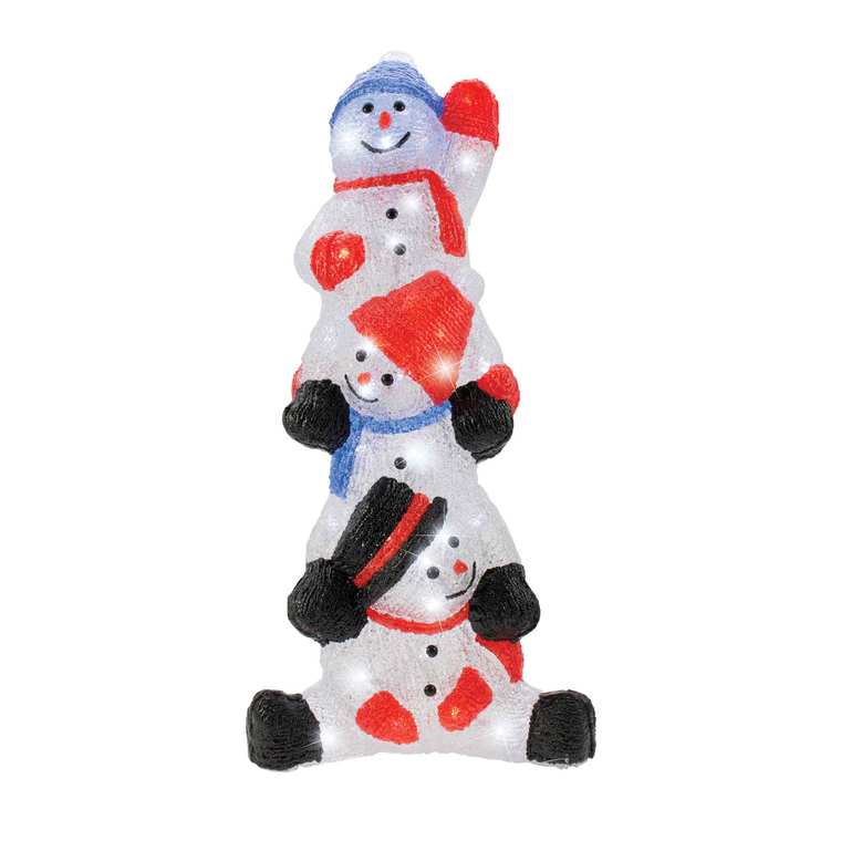 Bonhomme de neige acrylique Led 58 cm de hauteur