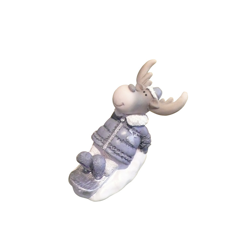 Figurine de Caribou couché gris