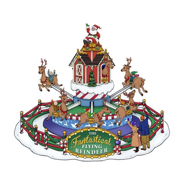 Manège : Les vacances des rennes 34 x 34 x 20.3 cm