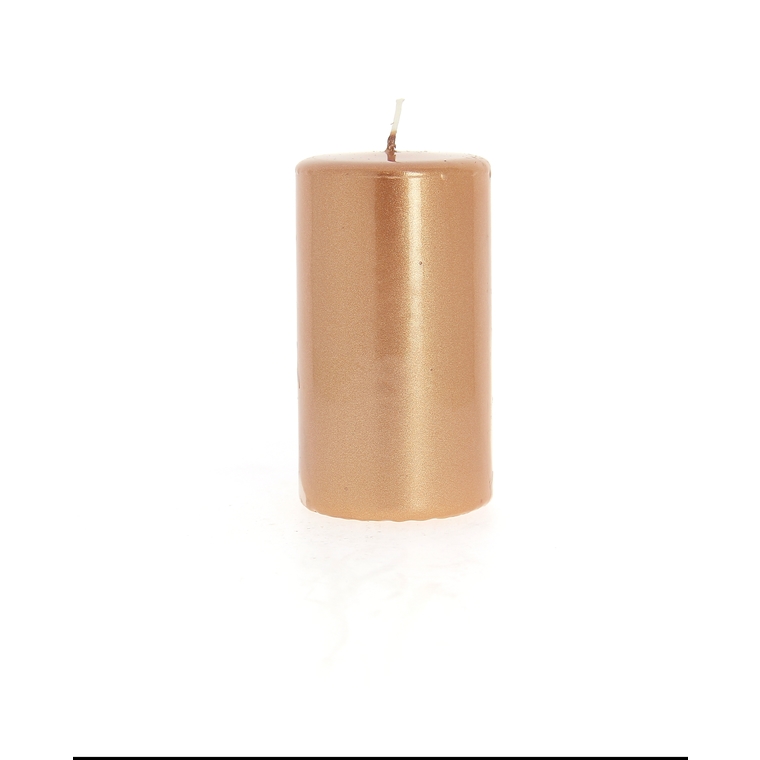 Bougie cylindrique métal cuivre 6x11 cm
