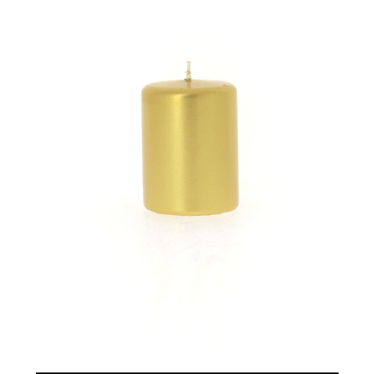 Bougie cylindrique métal or 6x8 cm