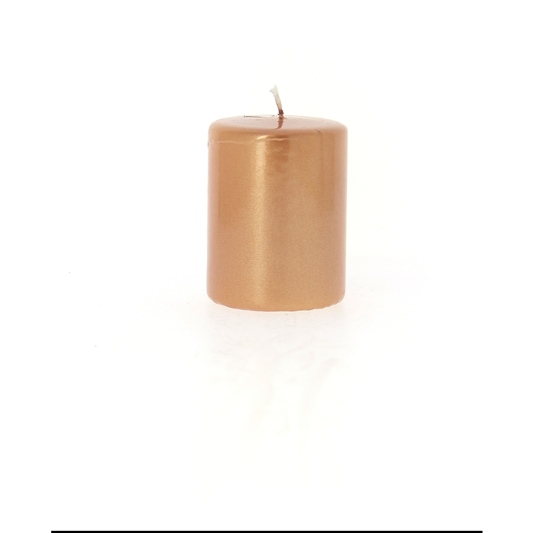 Bougie cylindrique métal cuivre 6x8 cm
